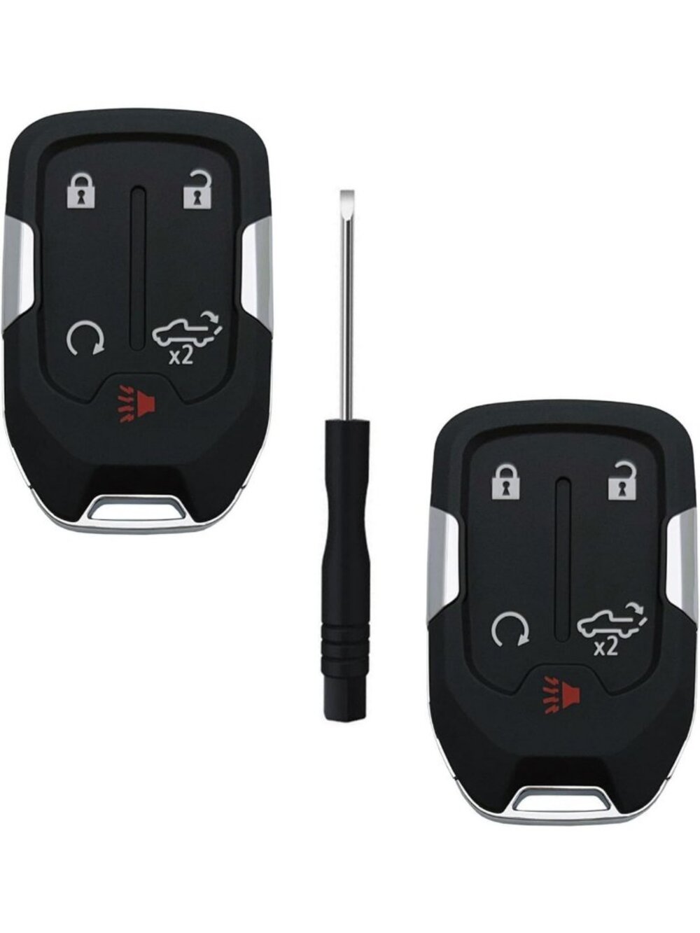 Key Fob Cover Case for Silverado & GMC Sierra 2019-2022 - 5 Button Shell (2pcs)